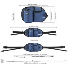 Dog Training Leash Waist Bag Hands-Free Outdoor Pet Running Maroon Asteria