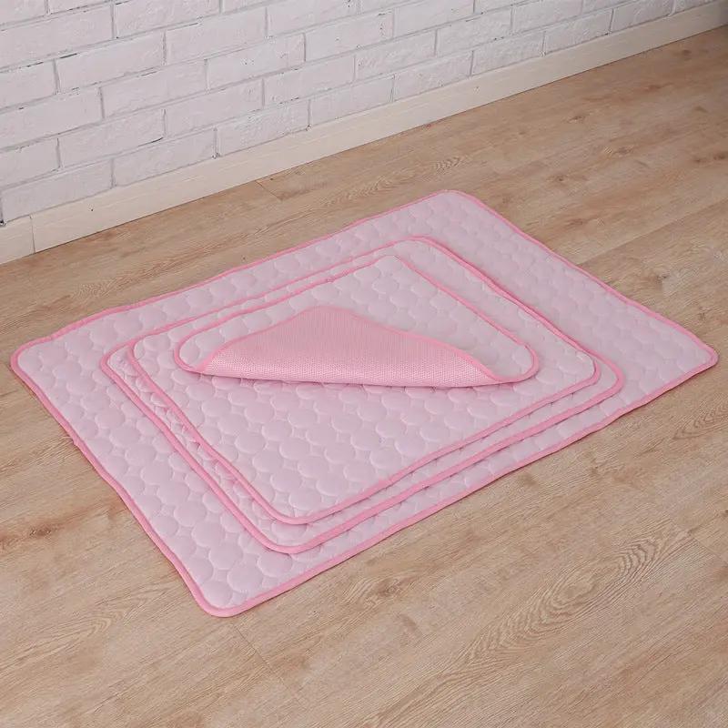 Pet Summer Portable Ice Silk Cooling Pad Maroon Asteria