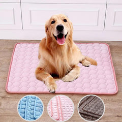 Pet Summer Portable Ice Silk Cooling Pad Maroon Asteria
