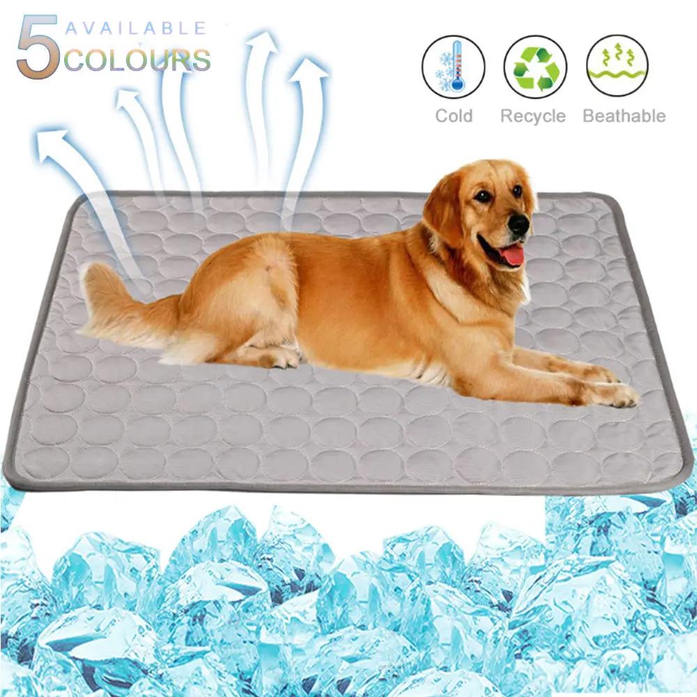 Pet Summer Portable Ice Silk Cooling Pad Maroon Asteria