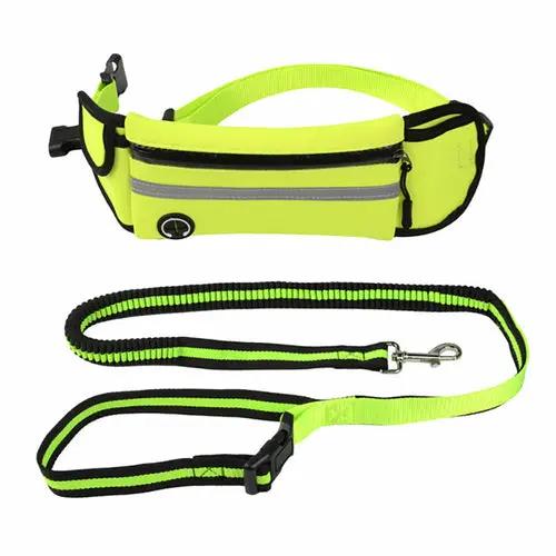 Pet Waist Bag Sports Traction Rope Reflective Waterproof Maroon Asteria