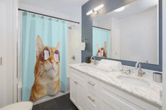 Cat Rules Shower Curtains Yellow Pandora