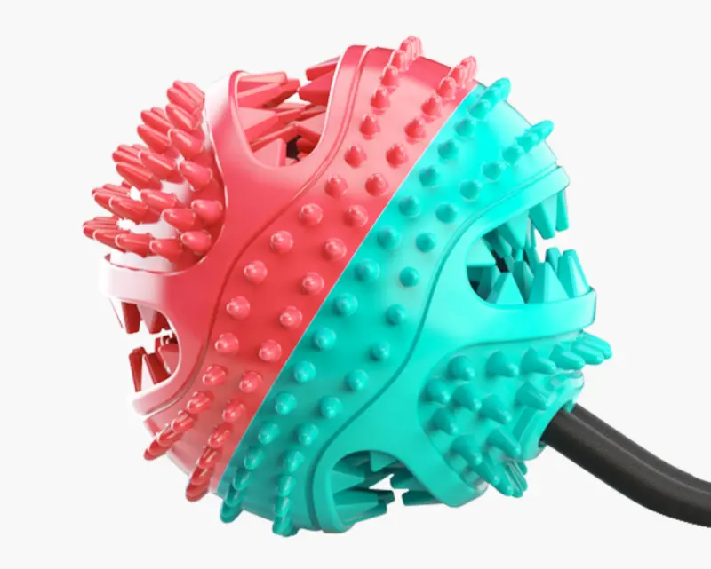 Dog Chew Toys Pet Toothbrush Rubber Bones Teeth Cleaning Maroon Asteria