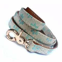 Flower Fabric Dog Leads - Blue Salmon Oscar