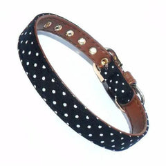 Polka Dot Fabric Dog Collar Salmon Oscar
