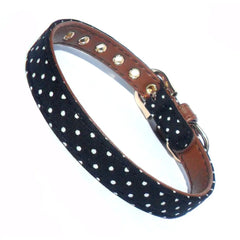 Polka Dot Fabric Dog Collar Salmon Oscar