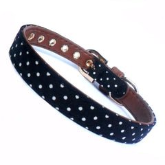Polka Dot Fabric Dog Collar Salmon Oscar