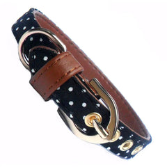 Polka Dot Fabric Dog Collar Salmon Oscar