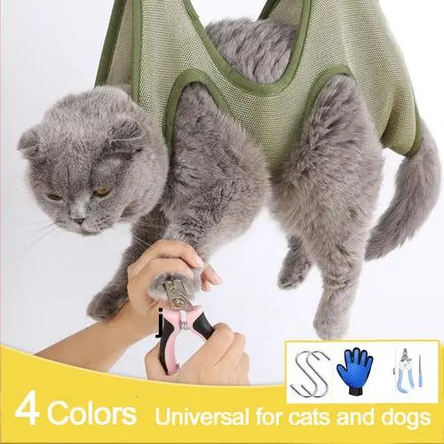 Cat Grooming Restraint Bag with Hammock Yellow Pandora