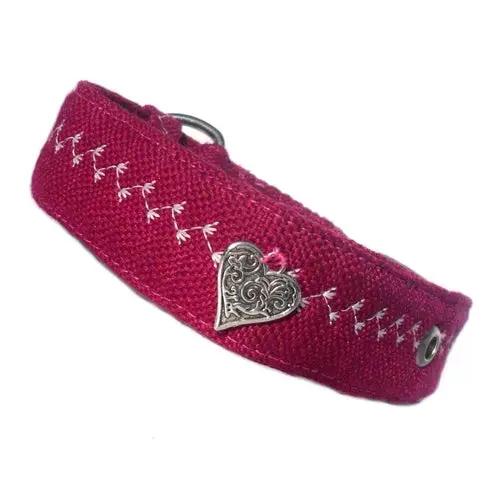 Prediletto Handmade Valentine Heart Dog Collar Salmon Oscar