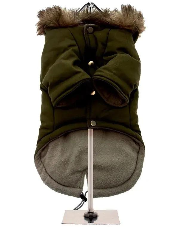 Designer Dog Parka Coat Jacket - Khaki Salmon Oscar