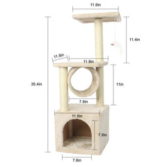 Cat Tree House Tower Yellow Pandora