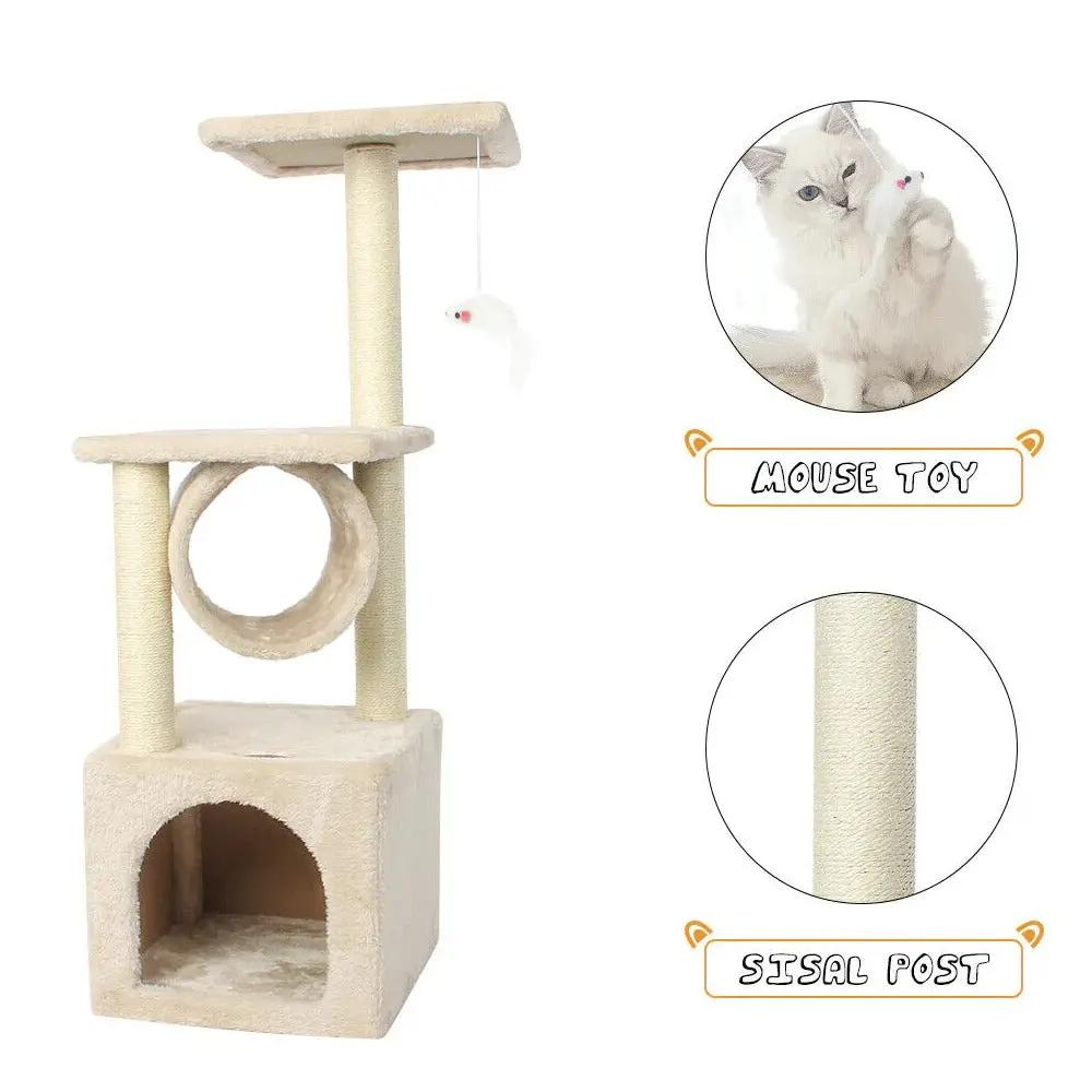 Cat Tree House Tower Yellow Pandora
