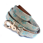 Flower Fabric Dog Leads - Blue Salmon Oscar