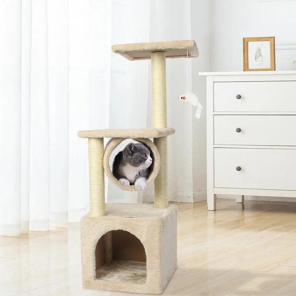 Cat Tree House Tower Yellow Pandora