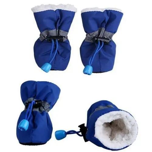 Dogs Winter Warm Shoes 4 PCS Set Yellow Pandora