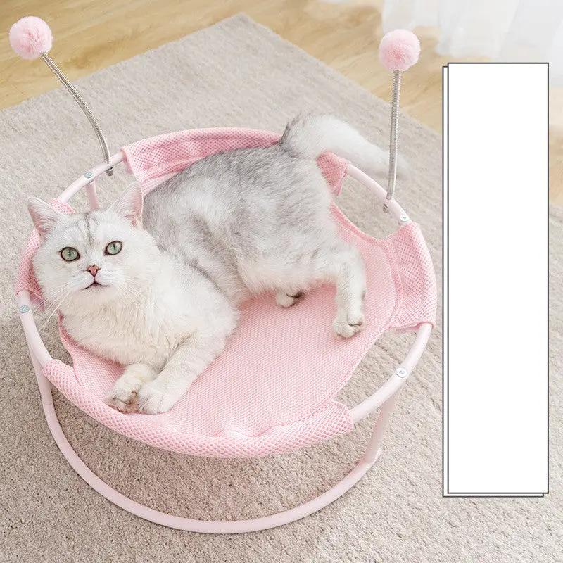 Cat Bed House Pet Kitten Hammock Mattress Maroon Asteria