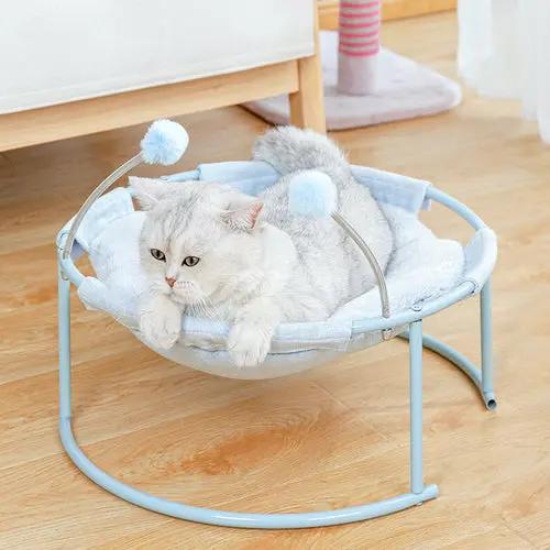Cat Bed House Pet Kitten Hammock Mattress Maroon Asteria