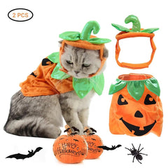 Halloween Pet Cats Costume Props Creative Pumpkin Maroon Asteria
