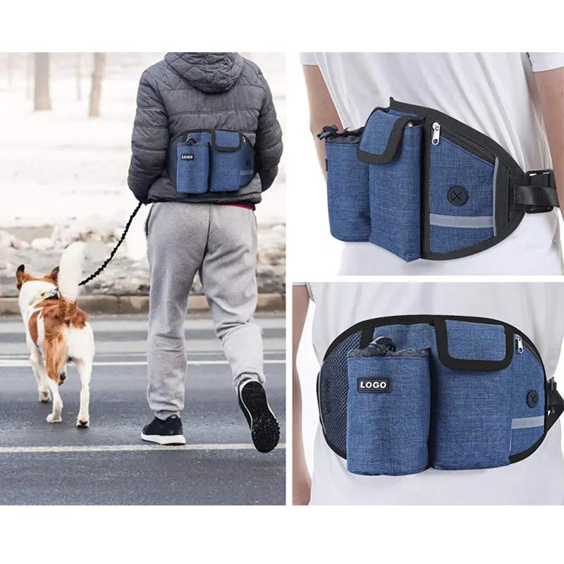 Dog Training Leash Waist Bag Hands-Free Outdoor Pet Running Maroon Asteria