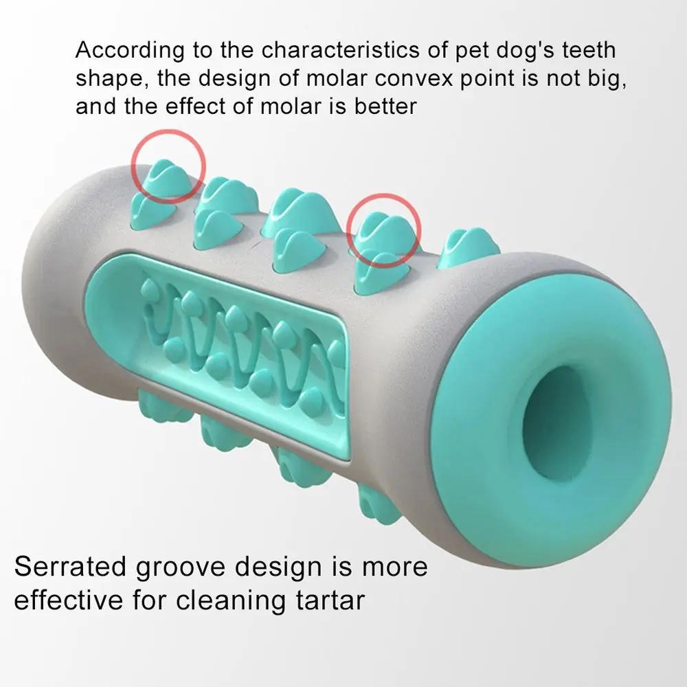 Pet Dog Bone Shape Molar Teeth Cleaner Brushing Stick Interactive Chew Maroon Asteria