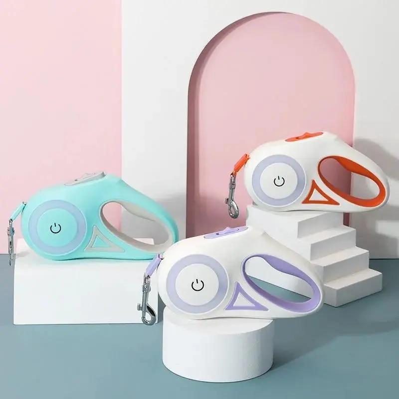 Automatic Retractable Lighting Dog Leash Yellow Pandora