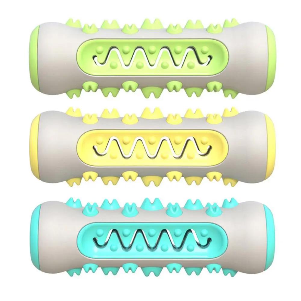 Pet Dog Bone Shape Molar Teeth Cleaner Brushing Stick Interactive Chew Maroon Asteria