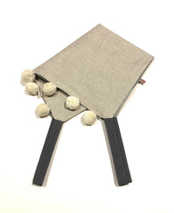 NATURE TOUCH Saveplace® chair/table hammock with big pom poms Grey Chaos