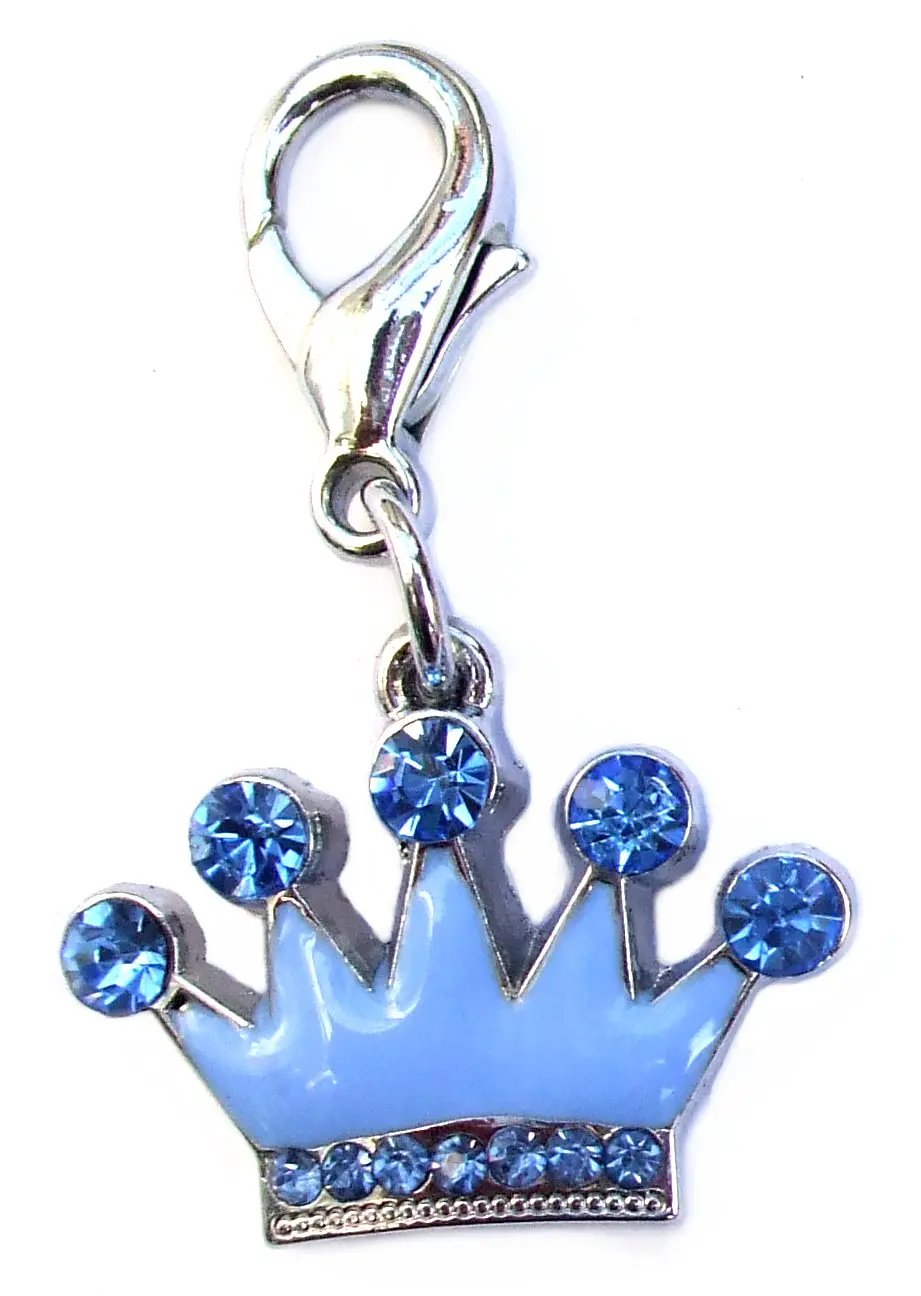 Prince Crystal Enamel Crown Charm Salmon Oscar
