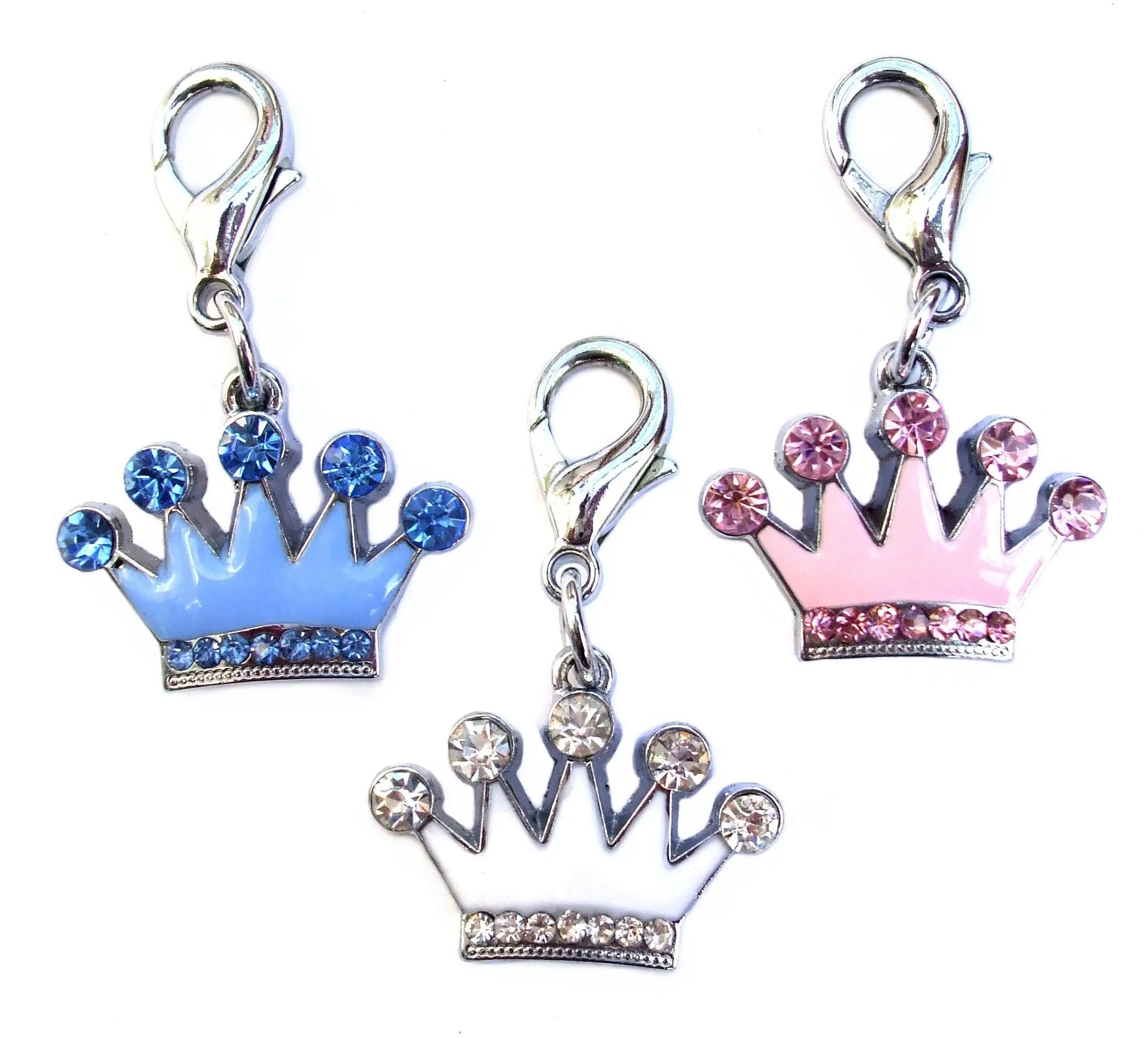 Prince Crystal Enamel Crown Charm Salmon Oscar