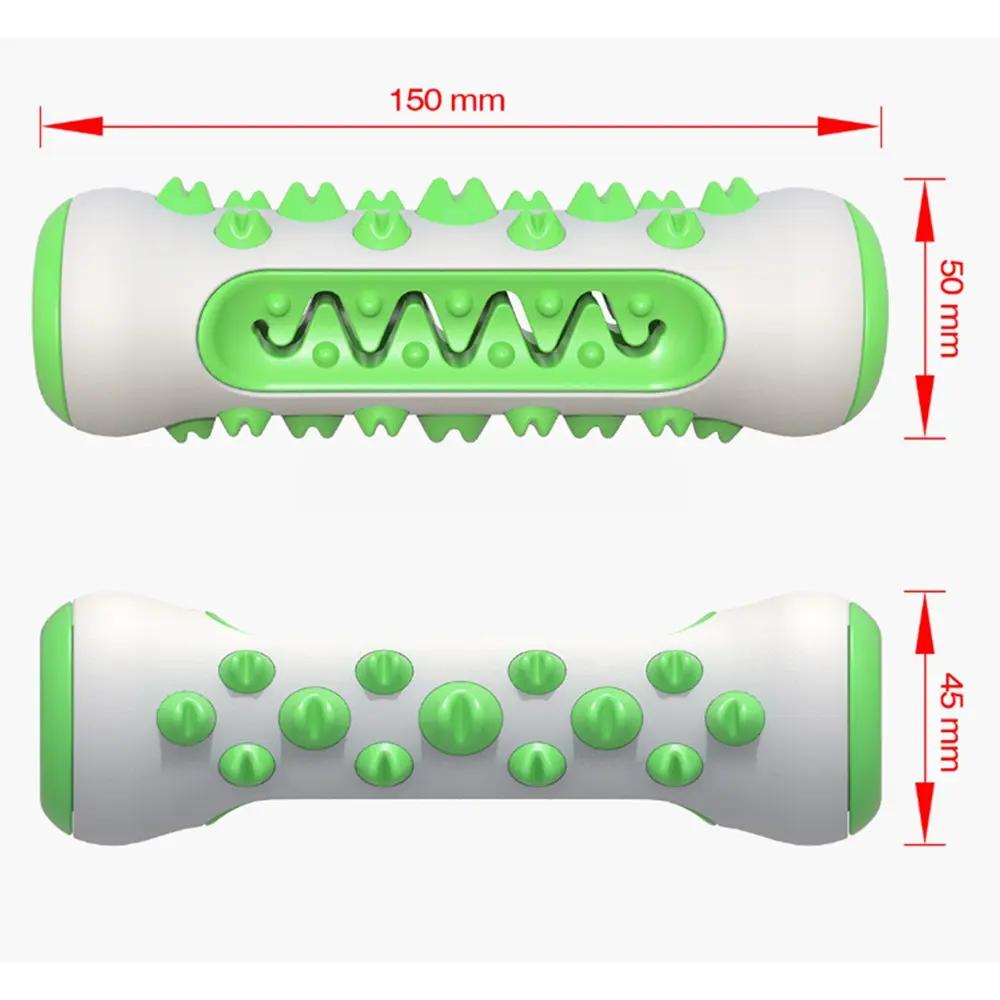 Pet Dog Bone Shape Molar Teeth Cleaner Brushing Stick Interactive Chew Maroon Asteria