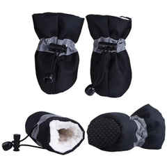 Dogs Winter Warm Shoes 4 PCS Set Yellow Pandora